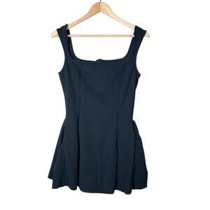 SHEIN black fit and flare square neck mini dress size large L B161